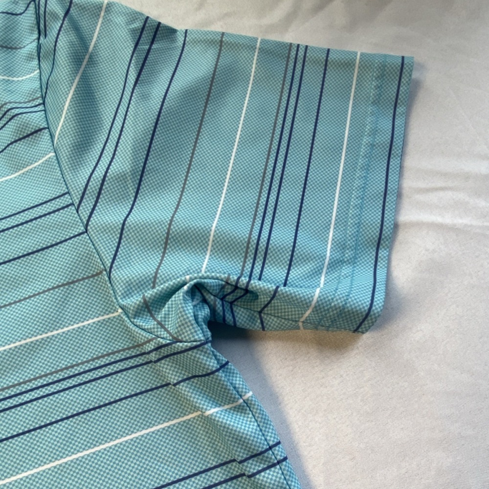 Callaway Golf Opti-Dri Men's Striped Polo Shirts Pink Blue Size L - Picture 7 of 10